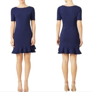 Diane Von Furstenberg Serafina Navy Blue Ruffle Hem A Line Dress Size 4